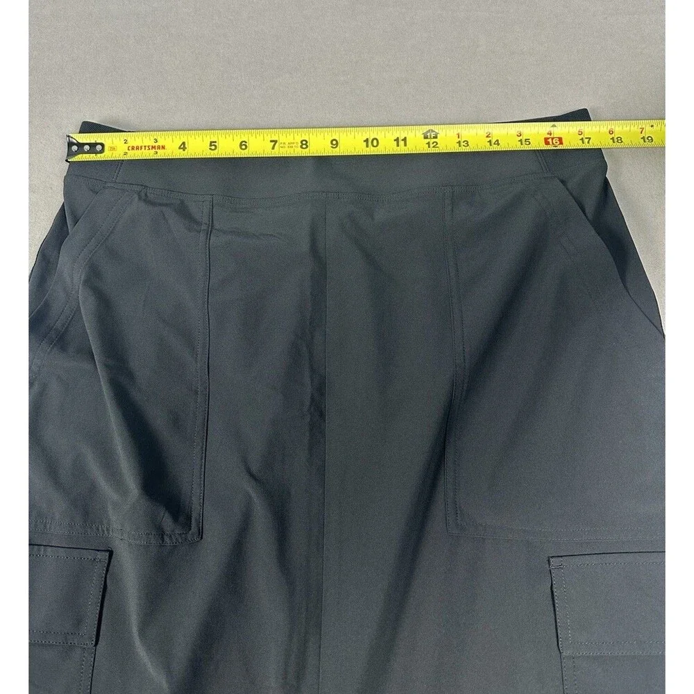 Athleta Brooklyn Heights Cargo Skirt Black Midi Stretch 14 Travel Gorpcore